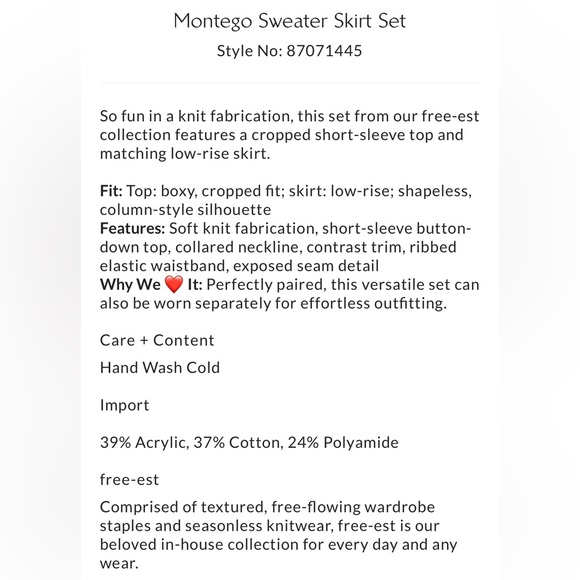 Free People - Montego Sweater Skirt Set - Picture 4 of 12